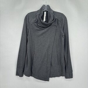 Lululemon Jacket Womens 4 Gray Modal Wrap Cardigan Cowl Neck Yoga Athletic